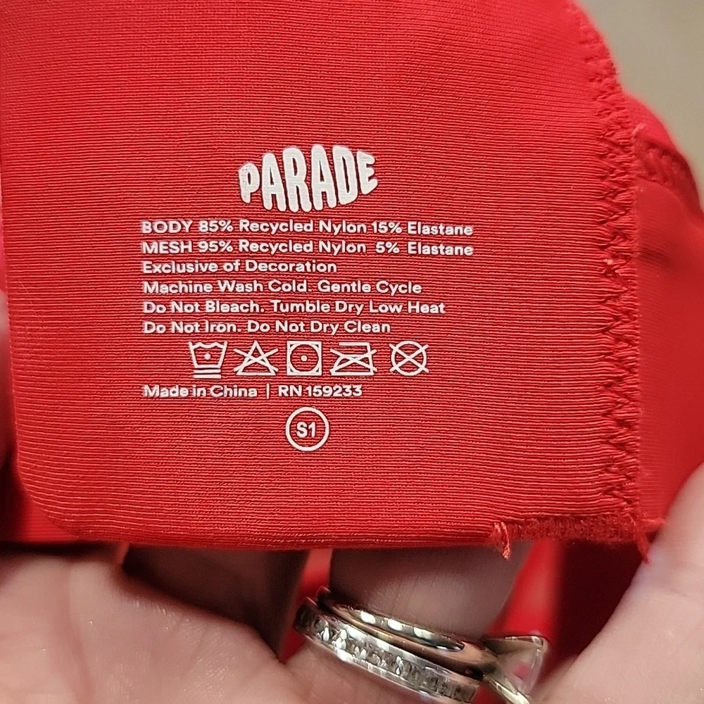 Parade Size S Red Unlined Triangle Bra Size S NEW with Tags